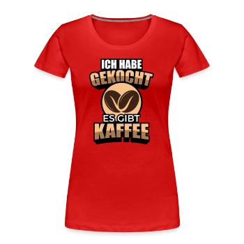 Barista - Frauen Premium Bio T-Shirt - Rot - Vorne - Mia (176cm)