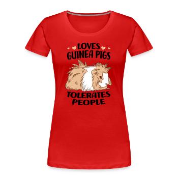 Meerschweinchen - Frauen Premium Bio T-Shirt - Rot - Vorne - Mia (176cm)