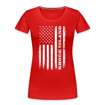Drapeau des États-Unis Rhode Island State Gift - T-shirt bio Premium Femme - rouge - Devant - Mia (176cm)