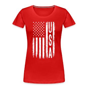 Drapeau des États-Unis - Cadeau - T-shirt bio Premium Femme - rouge - Devant - Mia (176cm)