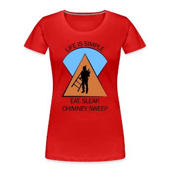 Schornsteinfeger Schlotfeger - Frauen Premium Bio T-Shirt - Rot - Vorne - Mia (176cm)