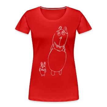Big Brother, Bruder, Hasen, Lustiges Kinderbild, - Frauen Premium Bio T-Shirt - Rot - Vorne - Mia (176cm)