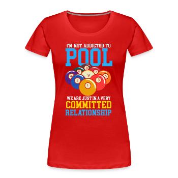 Pool Player Cue Sport Billard - Frauen Premium Bio T-Shirt - Rot - Vorne - Mia (176cm)