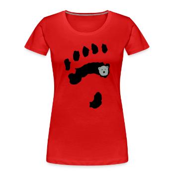 Eisbär + Tatze - Frauen Premium Bio T-Shirt - Rot - Vorne - Mia (176cm)