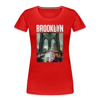 Brooklyn Birdge - Frauen Premium Bio T-Shirt - Rot - Vorne - Mia (176cm)