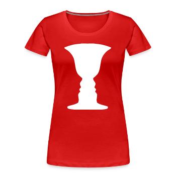 What is it? - Women's Premium Organic T-Shirt - red - Front - Mia (176cm)
