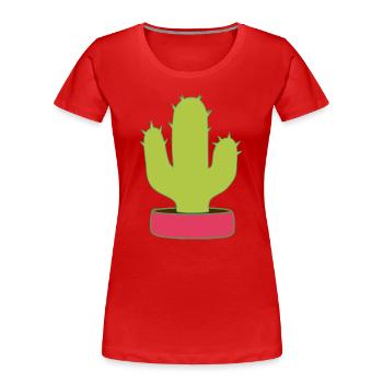 Cactus, Cacti, Succulents, Plant - Women's Premium Organic T-Shirt - red - Front - Mia (176cm)