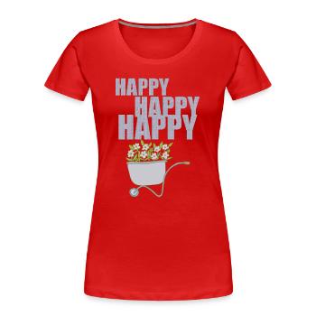 SCHUBKARREN HAPPY - Frauen Premium Bio T-Shirt - Rot - Vorne - Mia (176cm)