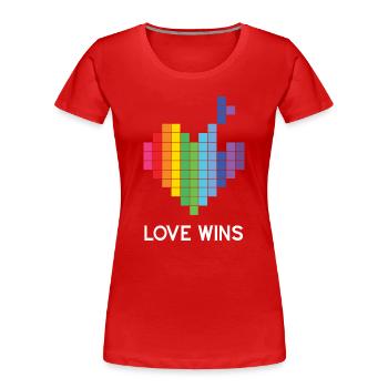 Pride Month LGBT - Love Wins - Women's Premium Organic T-Shirt - red - Front - Mia (176cm)
