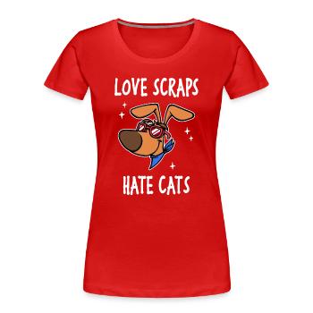 Cat Dog Statement Pets Favorite Animal - Women's Premium Organic T-Shirt - red - Front - Mia (176cm)