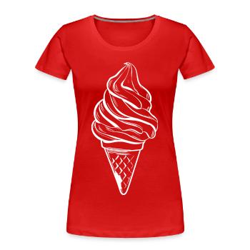 Dessin de cornet de crème glacée - T-shirt bio Premium Femme - rouge - Devant - Mia (176cm)