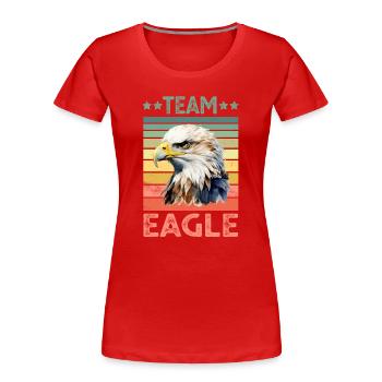 Eagle - Women's Premium Organic T-Shirt - red - Front - Mia (176cm)
