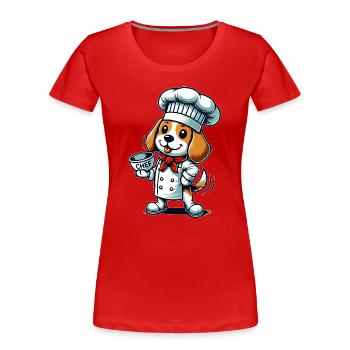 Beagle Cook - Women's Premium Organic T-Shirt - red - Front - Mia (176cm)
