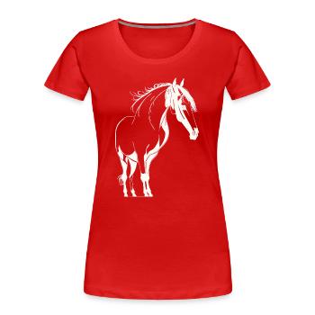 Cheval majestueux - T-shirt bio Premium Femme - rouge - Devant - Mia (176cm)