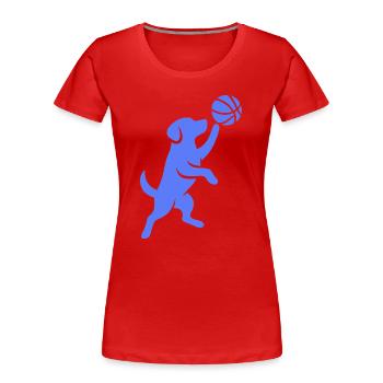 Minimalistische Silhouette Basketballspieler Wurf - Frauen Premium Bio T-Shirt - Rot - Vorne - Mia (176cm)