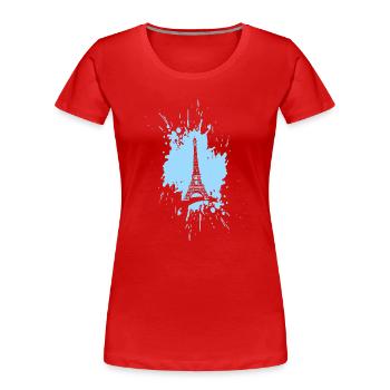Eiffelturm in a Splash - Frauen Premium Bio T-Shirt - Rot - Vorne - Mia (176cm)