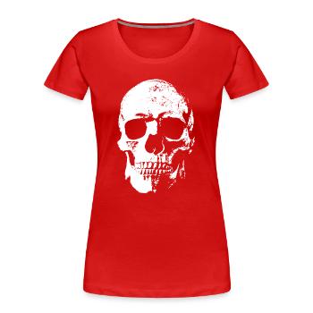 Totenkopf / Crâne - T-shirt bio Premium Femme - rouge - Devant - Mia (176cm)