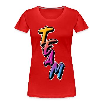 Équipe - T-shirt bio Premium Femme - rouge - Devant - Mia (176cm)