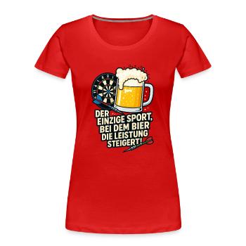 Sport de fléchettes - T-shirt bio Premium Femme - rouge - Devant - Mia (176cm)