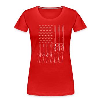 Pigeons d’argile - T-shirt bio Premium Femme - rouge - Devant - Mia (176cm)