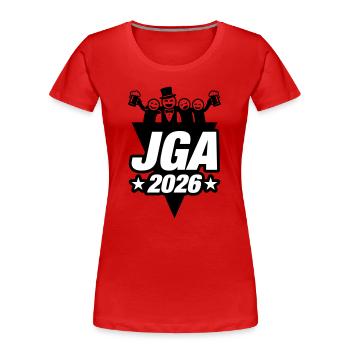 Stag/Hen Party 2026 - Women's Premium Organic T-Shirt - red - Front - Mia (176cm)