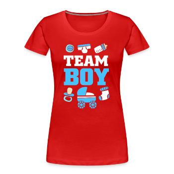 Gender Reveal Team Boy - Women's Premium Organic T-Shirt - red - Front - Mia (176cm)
