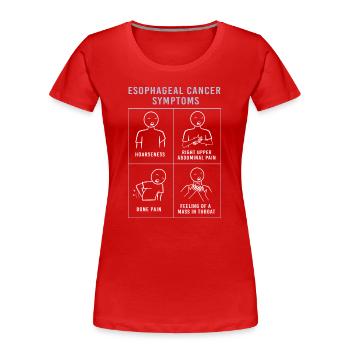 Cancer de l’œsophage Survivant du cancer de la chimiothérapie - T-shirt bio Premium Femme - rouge - Devant - Mia (176cm)