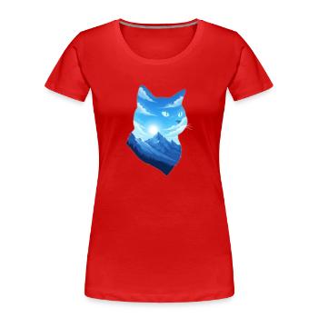 Conservation de la nature des montagnes des montagnes de la Cat - T-shirt bio Premium Femme - rouge - Devant - Mia (176cm)