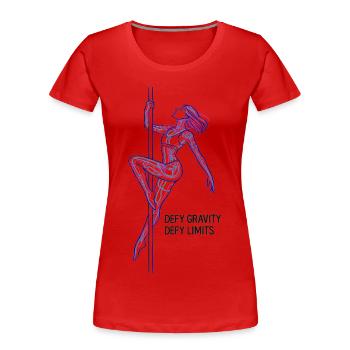 Pole Dance Line Art – Strong Woman Gift - Women's Premium Organic T-Shirt - red - Front - Mia (176cm)