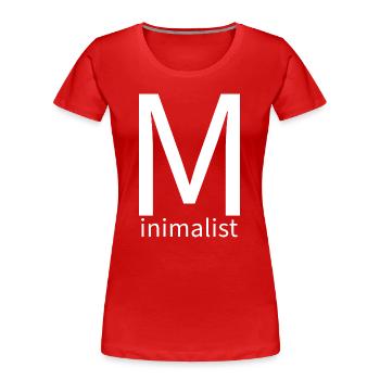 Minimlaïste – pensée radicalement minimale - T-shirt bio Premium Femme - rouge - Devant - Mia (176cm)
