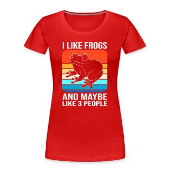 Laubfrosch Frosch - Frauen Premium Bio T-Shirt - Rot - Vorne - Mia (176cm)