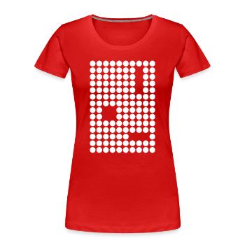 Dot-Mosaik-Geometrisches Raster - Frauen Premium Bio T-Shirt - Rot - Vorne - Mia (176cm)