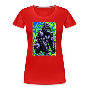 gorilla - Women's Premium Organic T-Shirt - red - Front - Mia (176cm)