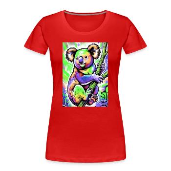 Koala - Frauen Premium Bio T-Shirt - Rot - Vorne - Mia (176cm)