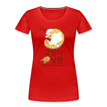 Cozy Korean Cat Dream - Women's Premium Organic T-Shirt - red - Front - Mia (176cm)