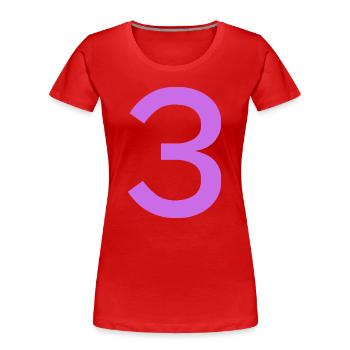 3 - Frauen Premium Bio T-Shirt - Rot - Vorne - Mia (176cm)