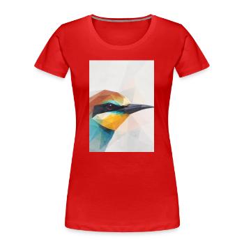 Geometric Bee-Eater Bird Polygon Art - Women's Premium Organic T-Shirt - red - Front - Mia (176cm)