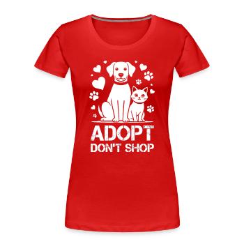 Adopt Dont Shop Hund Katze Tierschutz Tierheim - Frauen Premium Bio T-Shirt - Rot - Vorne - Mia (176cm)