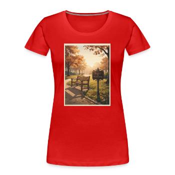 Reserved_for_Daydreaming - Frauen Premium Bio T-Shirt - Rot - Vorne - Mia (176cm)