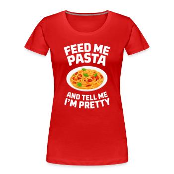 Pasta Spaghetti Nudeln Geschenke - Frauen Premium Bio T-Shirt - Rot - Vorne - Mia (176cm)