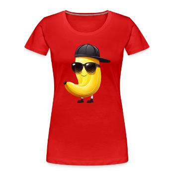 Cool Banana Gangster - Hip Hop Style Design - T-shirt bio Premium Femme - rouge - Devant - Mia (176cm)