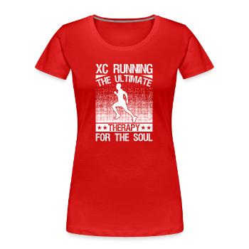Coureur de fond et entraîneur de cross-country - Cross unique - T-shirt bio Premium Femme - rouge - Devant - Mia (176cm)