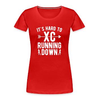 Design de coureur de cross-country - Entraîneur XC - Course à pied - T-shirt bio Premium Femme - rouge - Devant - Mia (176cm)