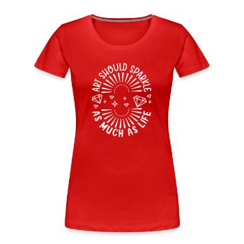 Diamond Painting Artist Art Should Sparkle Diamond - Frauen Premium Bio T-Shirt - Rot - Vorne - Mia (176cm)