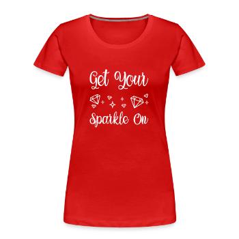Diamond Painting Artist Get Your Sparkle On - Frauen Premium Bio T-Shirt - Rot - Vorne - Mia (176cm)
