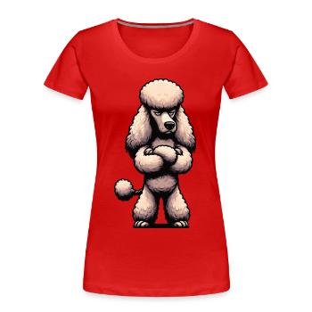 Caniche Caniche Propriétaire Caniche Amoureux Caniche Chien - T-shirt bio Premium Femme - rouge - Devant - Mia (176cm)
