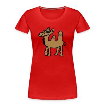 Kamel - Frauen Premium Bio T-Shirt - Rot - Vorne - Mia (176cm)