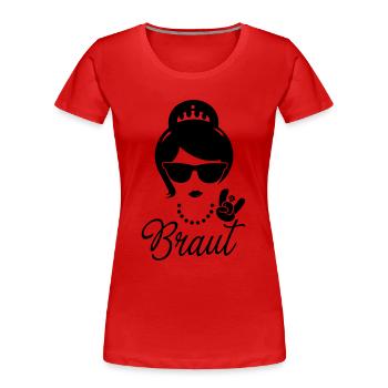 Mariée JGA chemise cerf de mariage de mariage - T-shirt bio Premium Femme - rouge - Devant - Mia (176cm)