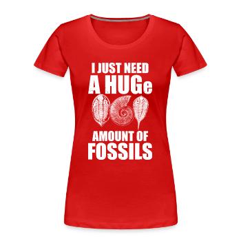 Collectionneurs de fossiles | Géologues Fossiles Idée cadeau - T-shirt bio Premium Femme - rouge - Devant - Mia (176cm)