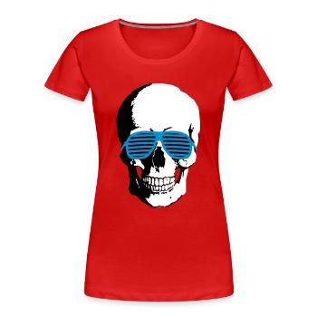 Skull - Frauen Premium Bio T-Shirt - Rot - Vorne - Mia (176cm)